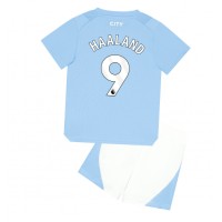 Manchester City Erling Haaland #9 Replika babykläder Hemmaställ Barn 2023-24 Kortärmad (+ korta byxor)